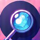 Icona di una lente d'ingrandimento su un cristallo lucente